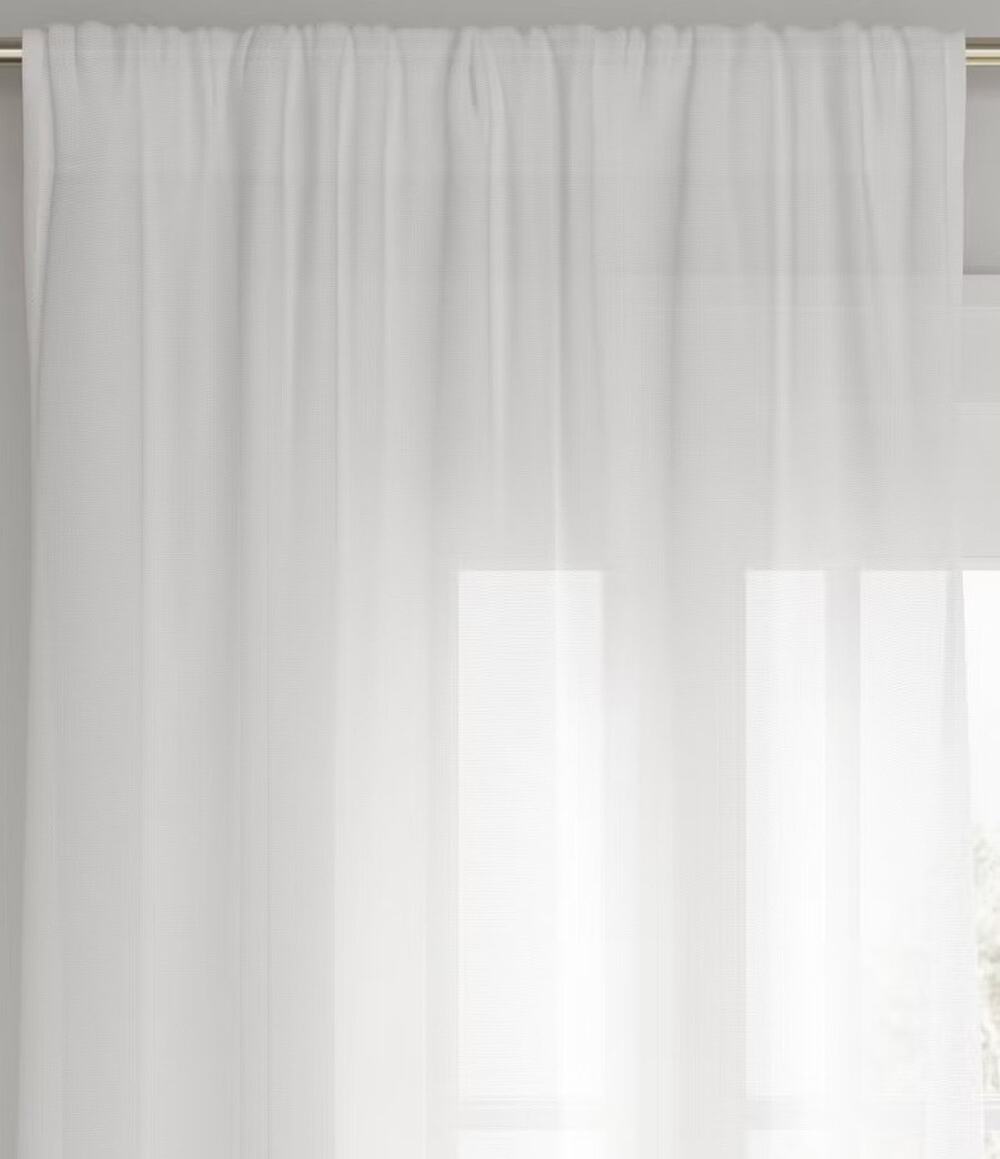 Threshold 54"x95" Light Filtering Farrah Window Curtain Panel White (Marks)